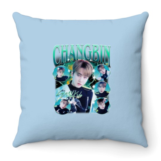 Discover Exclusive Stray Kids Changbin Bootleg Throw Pillows