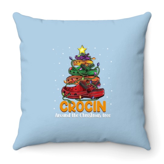 Discover Crocin around the christmas tree Classic Throw Pillows
