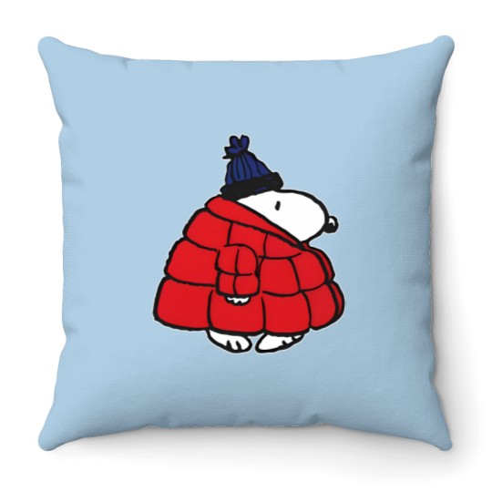 Discover Snoopy Puffy Coat Air Freshener Throw Pillows