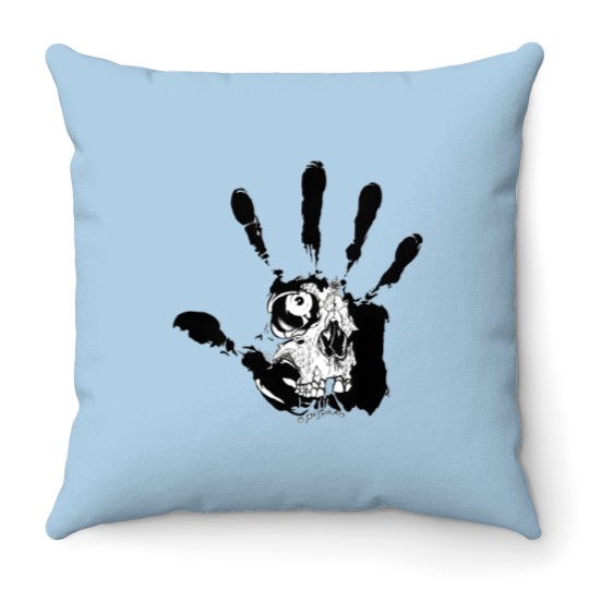 Discover Pushead Hand Of Fear Throw Pillows