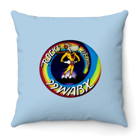Discover RARE Vintage 1970s WABX Radio Station Detroit Rocks Throw Pillows