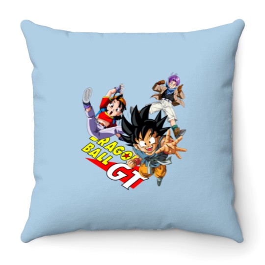 Discover Kid Son Goku Pan Trunks Dragon Ball GT - Dragon Ball Gt Kid Goku Pan Trunks - Throw Pillows