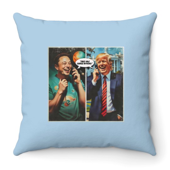 Discover Funny Trump and Elon Musk Throw Pillows, Political Satire Throw Pillows, Comfort Colors Graphic Throw Pillows