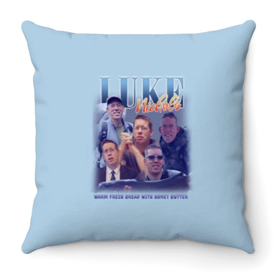Discover Luke Nichols Vintage Bootleg Throw Pillows, Warm Fresh Bread With Honey Butter Throw Pillows