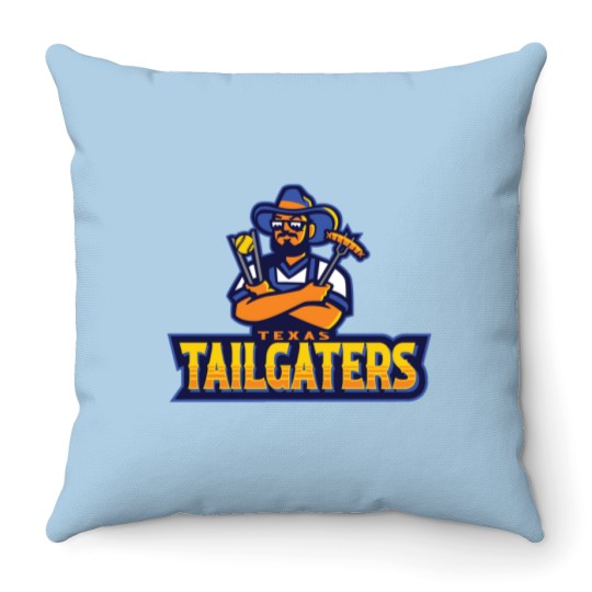 Discover Texas Tailgaters With Bbq And Sports Theme For Game Day Enthusiasts Throw Pillows