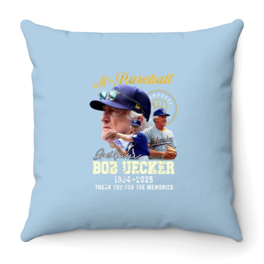 Discover Bob Uecker Baseball 1934-2025 Thank You T- Throw Pillows