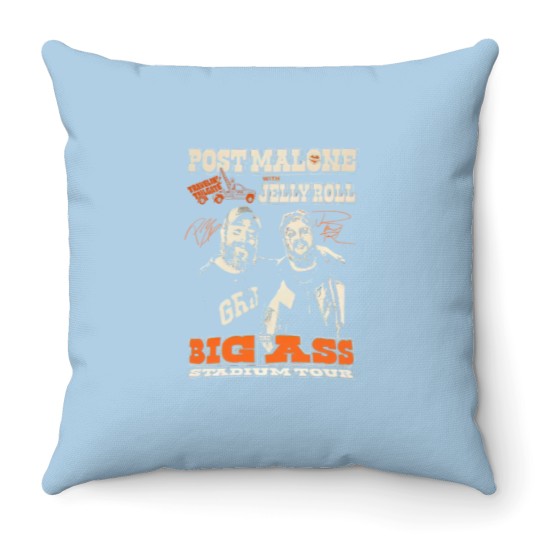 Discover Vintage Post Malone Tour Throw Pillows, Posty 2025 Tour