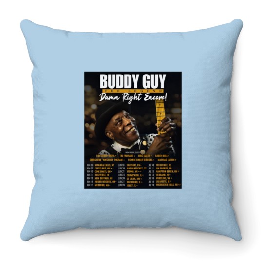 Discover Buddy Guy 2025 The Damn Right Encore Tour Dates Throw Pillows