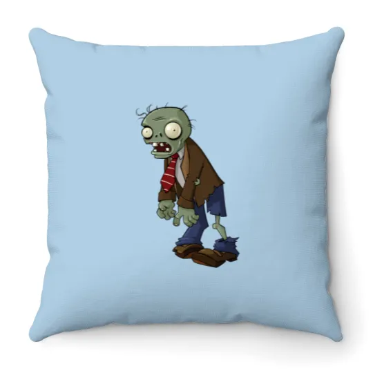 Discover Regular Zombie from Plants vs Zombies Throw Pillows