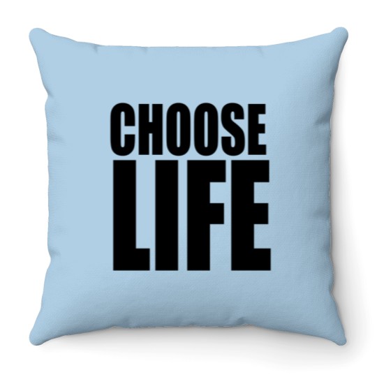 Discover George Michael Choose Life Throw Pillows, 80s Slogan Throw Pillows, Celebrity Retro Vintage Throw Pillows