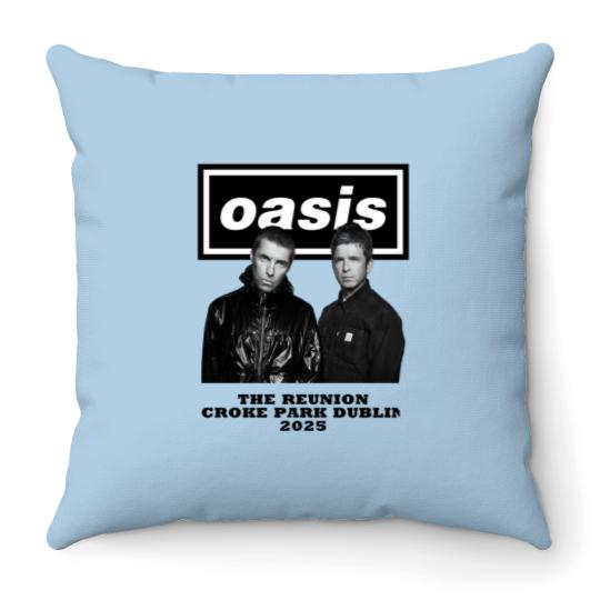 Discover Oasis Croke Park Dublin 2025 The Reunion graphic Throw Pillows