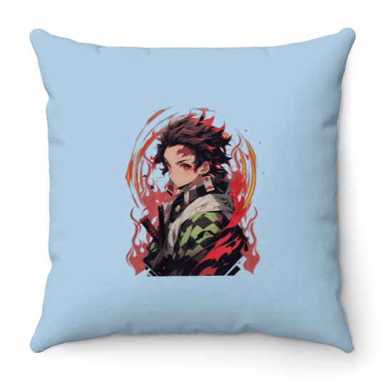 Discover Anime Throw Pillows, Tanjirou Throw Pillows, Anime Lovers Throw Pillows