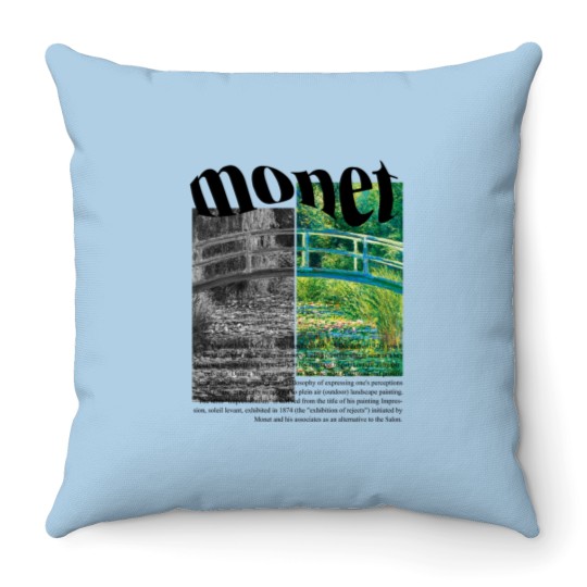 Discover Claude Monet Throw Pillows, Minimalist Art, The Water-Lily Pond Throw Pillows