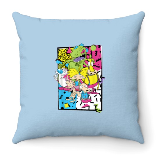 Discover Old School Cartoons 90's Throw Pillows