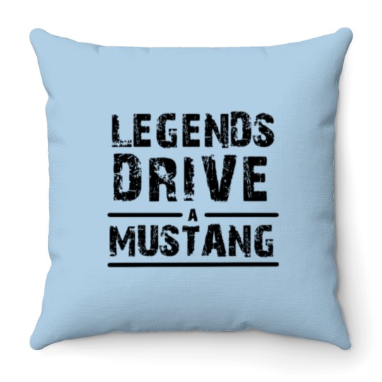 Discover Mustang Legends Drive a Mustang Throw Pillows