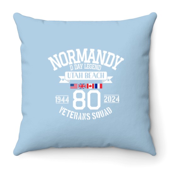 Discover D DAY 80th Anniversary Utah Beach Throw Pillows