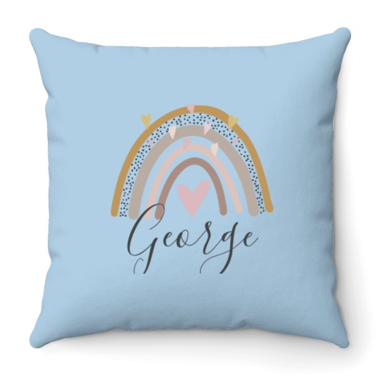 Discover Personalised name unisex rainbow baby Throw Pillows