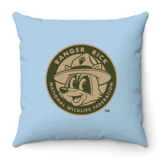 Discover Ranger Rick | Ranger Rick Khaki Logo Throw Pillows