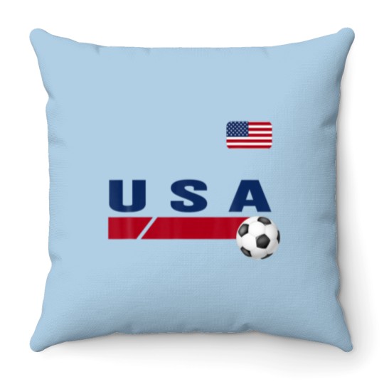 Discover USA - Support USA Soccer Throw Pillows