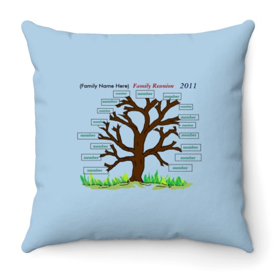 Discover family reunion tree 2011 Throw Pillows