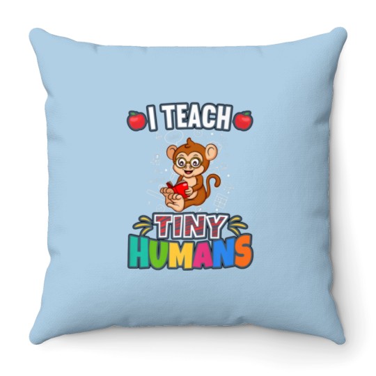 Discover I Teach Tiny Humans Primary Elementary Teacher Cla Throw Pillows