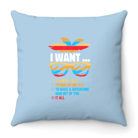 Discover I Want To Break Free To Ride My Bicycle It All Gif Throw Pillows