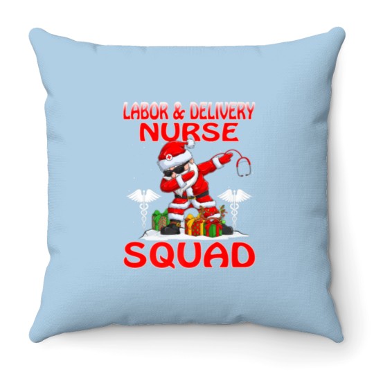 Discover Christmas Labor Throw Pillows