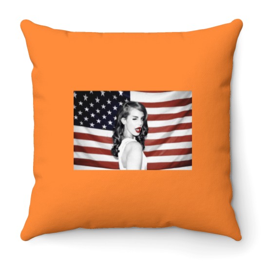 Discover Lana Del Rey American Flag Hipster Dope Mens Throw Pillows