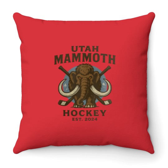 Discover Utah Mammoth Hockey Throw Pillows, Utah Mammoth Throw Pillows, Unisex Sports Throw Pillows