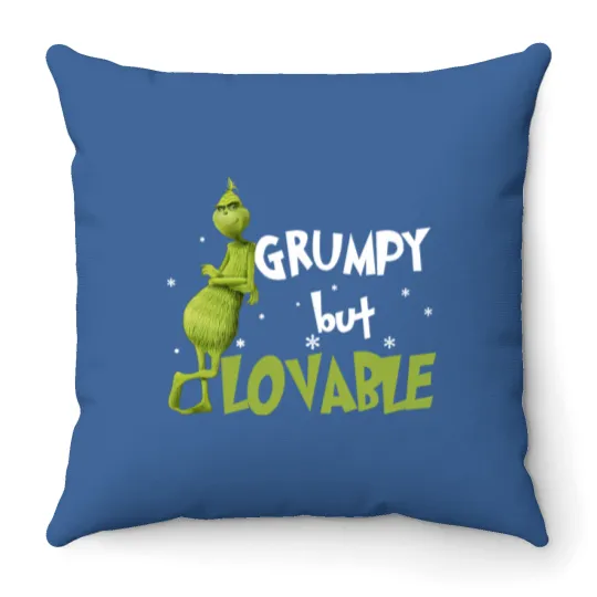 Discover funny character Grumpy But Lovable Christmas Coffee Mug Throw Pillows