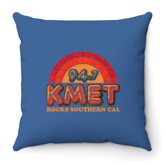 Discover KMET Rock Radio station Vintage style Throw Pillows