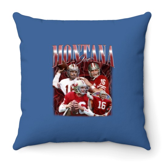 Discover Vintage Joe Montana Throw Pillow