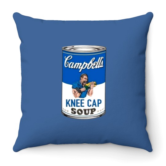 Discover Campbell's Kneecap Soup Graphic Throw Pillows, Dan Campbell's Kneecap Soup Graphic