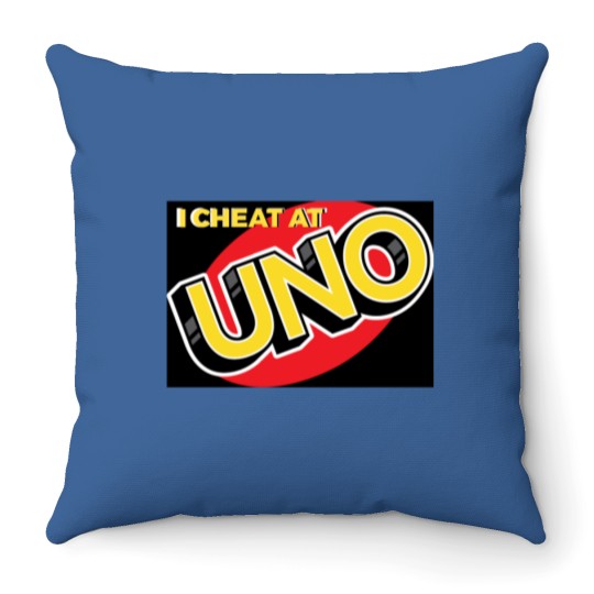 Discover I CHEAT AT UNO Throw Pillows