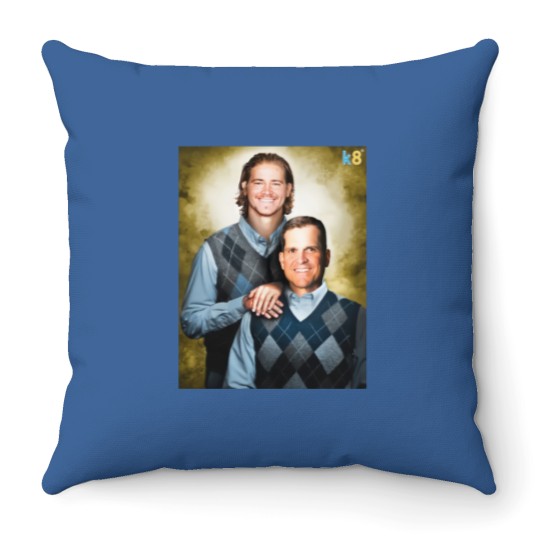 Discover Streetwear - Football Justin Herbert and Jim Harbaugh Throw Pillows