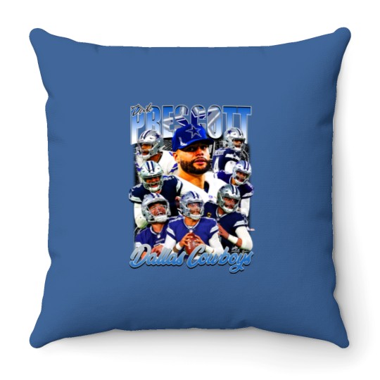 Discover Vintage 90s Graphic Style Dak Prescott Throw Pillows Football Throw Pillows