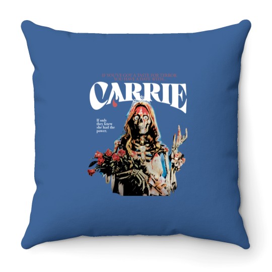 Discover Carrie 1976 Horror Movies Supernatural Halloween Throw Pillows, Carrie Throw Pillows Fan Gifts