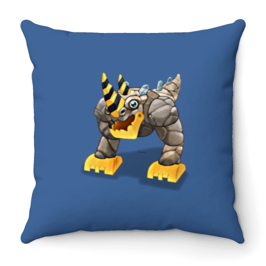 Discover My Singing Monsters character T-Rox Throw Pillows
