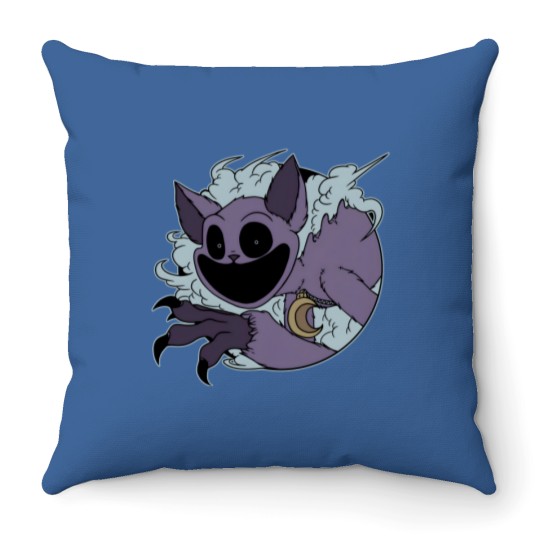Discover Smiling Critters Cat Nap Poppy Playtime Throw Pillows, Horror Game Throw Pillows