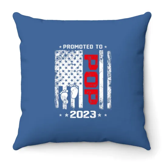 Discover Mens Promoted To Pop 2023 Funny Fathers Day New Da Throw Pillows