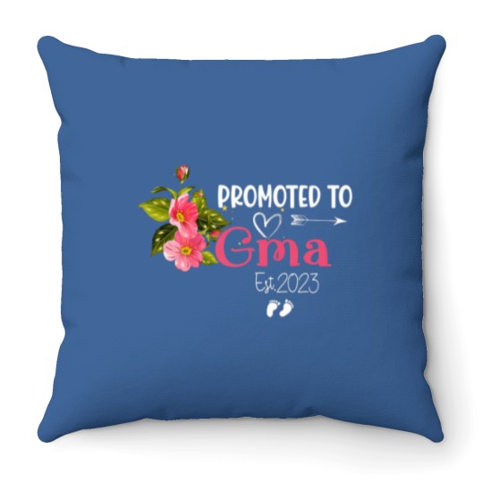 Discover Womens Promoted To Gma Est 2023 Women Floral First Throw Pillows