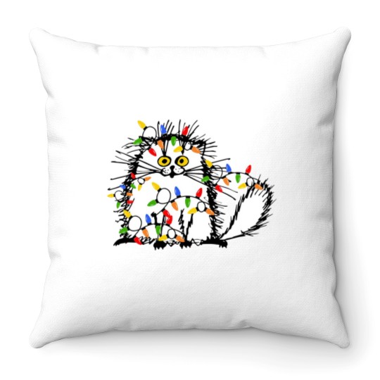Discover Christmas Funny Cat Throw Pillows, Funny Cat Throw Pillows