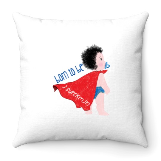 Discover Cute preschool “Born to be a Superman’ Throw Pillows