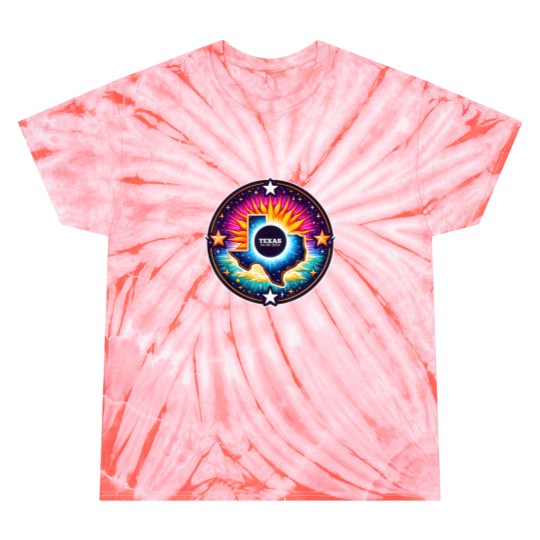 Discover Texas Map Total Solar Eclipse April 8 2024 Tie Dye T-Shirts