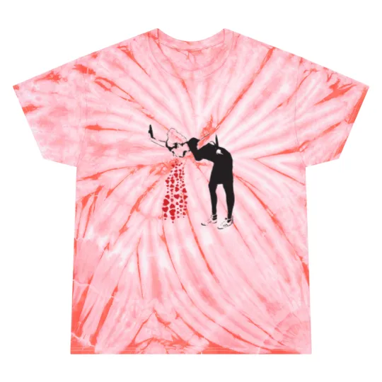 Discover Banksy graffiti Love Sick Woman with snickers vomitting hearts Black and White with grunge texture HD HIGH QUALITY ONLINE STORE Tie Dye T-Shirts