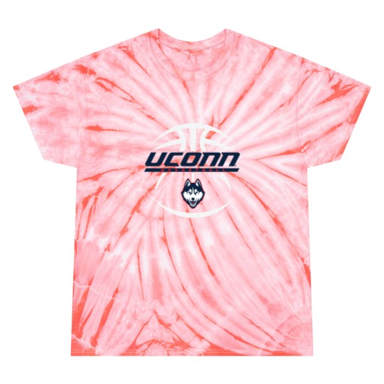 Discover Connecticut Huskies Basketball Rebound Gray Tie Dye T-Shirts