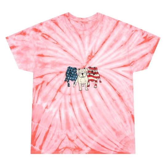 Discover USA American English Bulldog 2Animal Dog Lover Puppy Owner Tie Dye T-Shirts