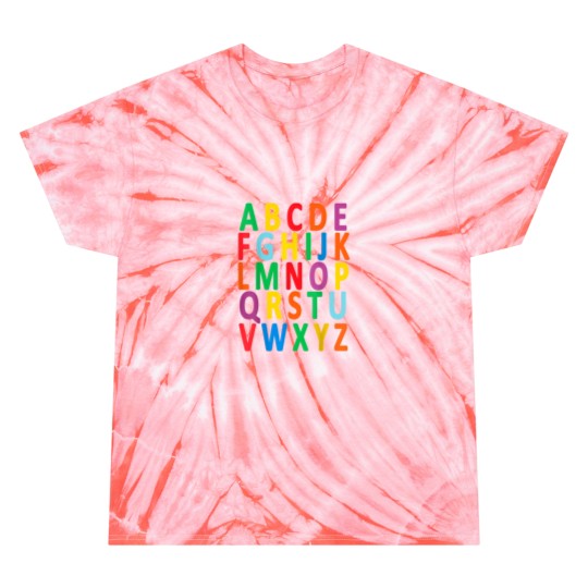 Discover Colorful Uppercase Letters Alphabet learn ABC bo Tie Dye T-Shirts