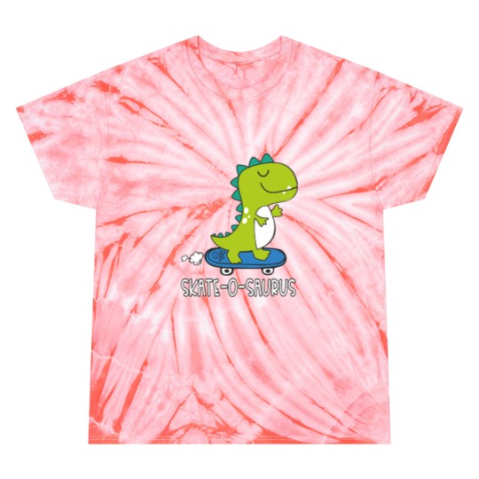 Discover Skating Dino Skating Dino Skate-O-Saurus Dinosaur Tie Dye T-Shirts