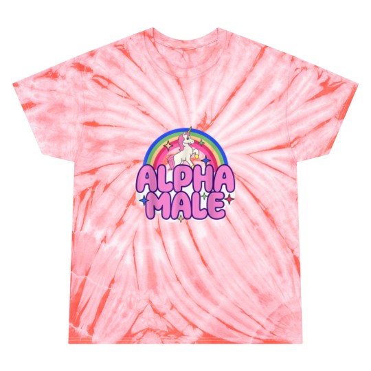 Discover Alpha Male Unicorn Funny Sarcastic Ironic Weird Y2K Humor Tie Dye T-Shirts